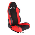 Fully Reclinable Red Suede Bucket Racing Seat w/ Sliders - Passenger Side Only