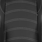 Fully Reclinable Black PVC Leather Bucket Racing Seat w/ Sliders - Passenger Side Only