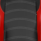 Fully Reclinable Black & Red PVC Leather Bucket Racing Seat w/ Sliders - Driver Side Only
