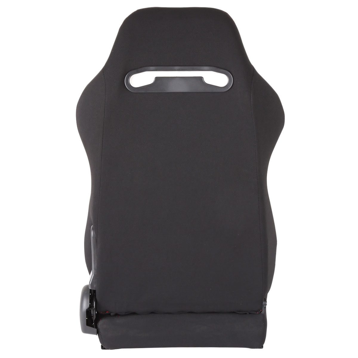 Fully Reclinable Black Cloth Bucket Racing Seat w/ Sliders - Driver Side Only