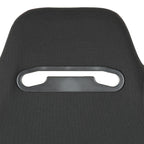 Fully Reclinable Black Cloth Bucket Racing Seat w/ Sliders - Driver Side Only