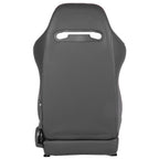 Fully Reclinable Black PVC Leather Red Stitch Bucket Racing Seat w/ Sliders - Driver Side Only