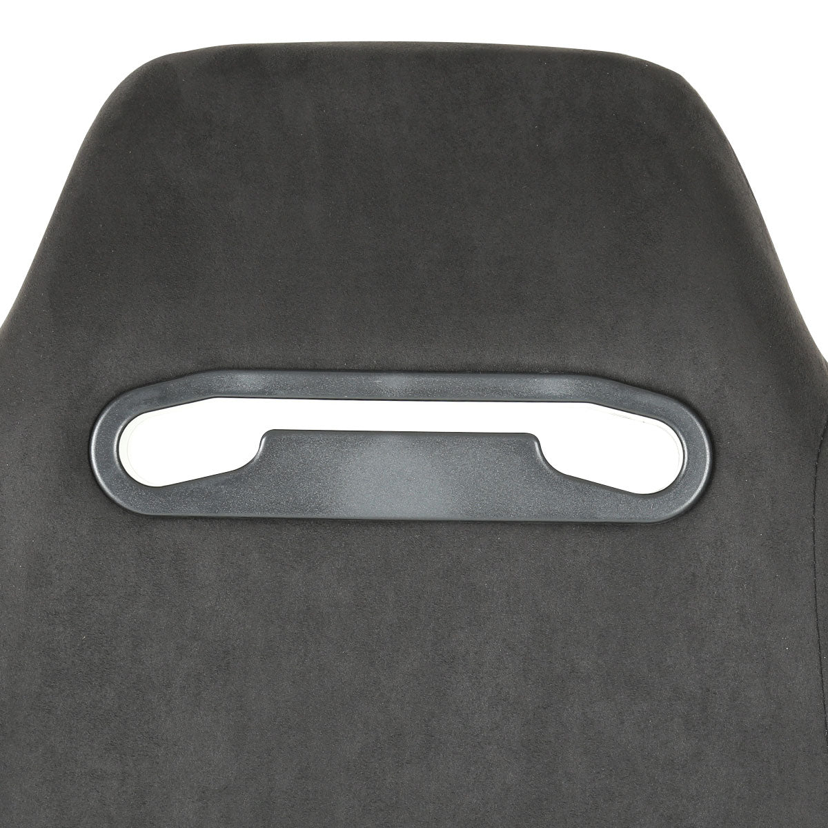 Fully Reclinable Black Suede Red Stitch Bucket Racing Seat w/ Sliders - Driver Side Only