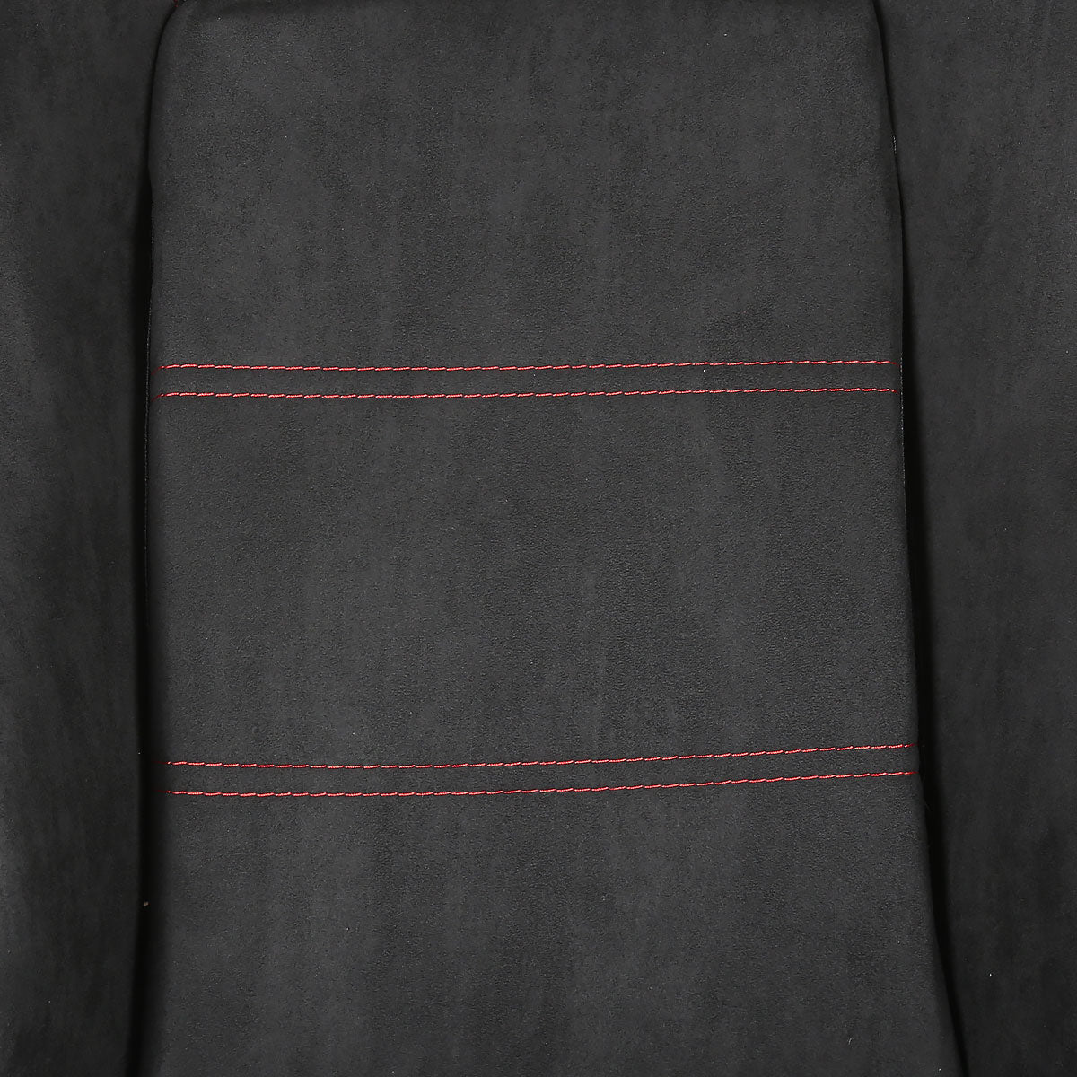 Fully Reclinable Black Suede Red Stitch Bucket Racing Seat w/ Sliders - Passenger Side Only