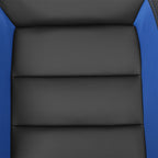 Fully Reclinable Black & Blue PVC Leather Carbon Fiber Style Bucket Racing Seat w/ Sliders - Driver Side Only