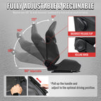 Universal Fully Reclinable Black PU Leather Gray Suede Bucket Racing Seat w/ Sliders - Single Seat