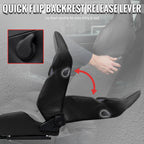 Universal Fully Reclinable Black PU Leather Gray Suede Bucket Racing Seat w/ Sliders - Single Seat