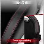 Universal Fully Reclinable Black PU Leather Suede Bucket Racing Seat w/ Sliders - Single Seat