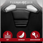Universal Fully Reclinable Black PU Leather Suede Bucket Racing Seat w/ Sliders - Single Seat