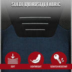 Universal Fully Reclinable Black Suede Blue Mesh High Bolster Bucket Racing Seat w/ Sliders - Single Seat