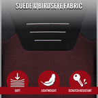 Universal Fully Reclinable Black Suede Red Mesh High Bolster Bucket Racing Seat w/ Sliders - Single Seat