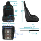 Black TR-Style Racing Seat (PVC Leather)