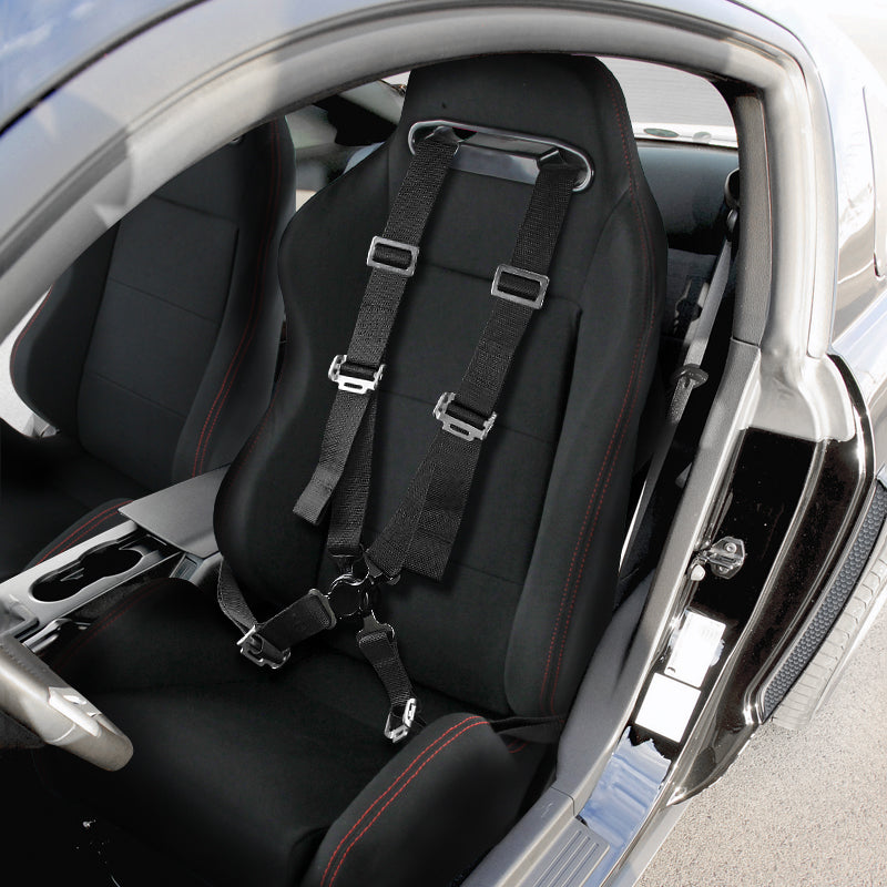 Universal Black 4 Point Quick Release Camlock Racing Seat Belt Safety Harness