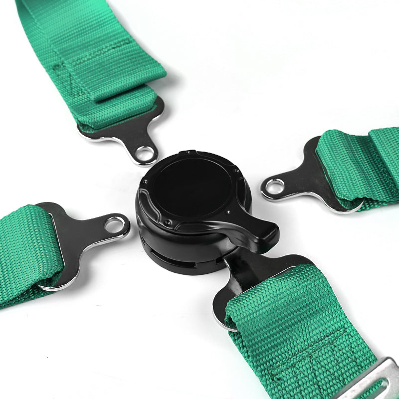 Universal Green 4 Point Quick Release Camlock Racing Seat Belt Safety Harness