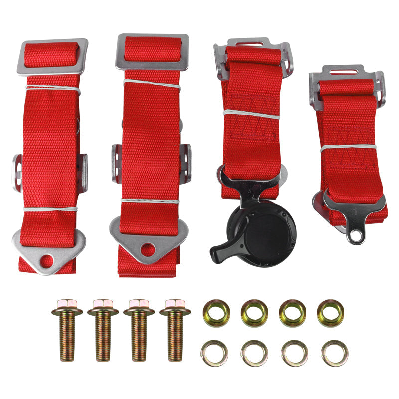 Universal Red 4 Point Quick Release Camlock Racing Seat Belt Safety Harness