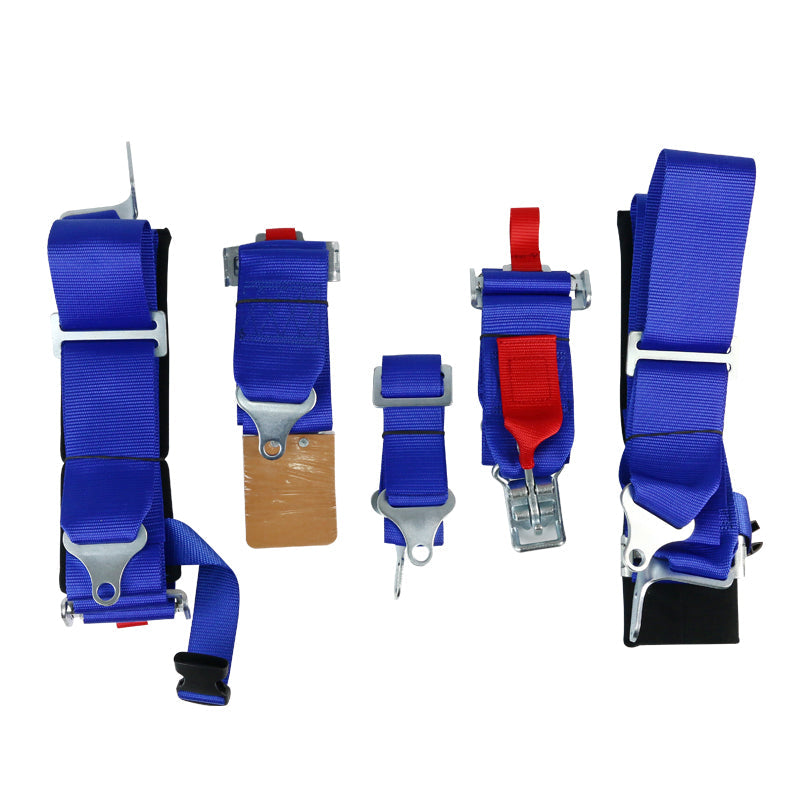 Universal Blue 5 Point Latch & Link Racing Seat Belt Safety Harness