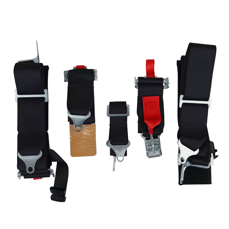 Universal Black 5 Point Latch & Link Racing Seat Belt Safety Harness