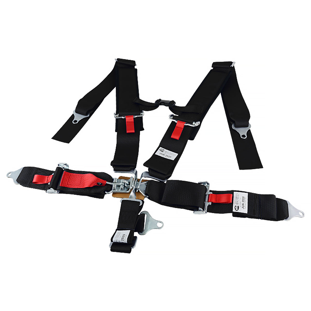Universal Black 5 Point Latch & Link Racing Seat Belt Safety Harness