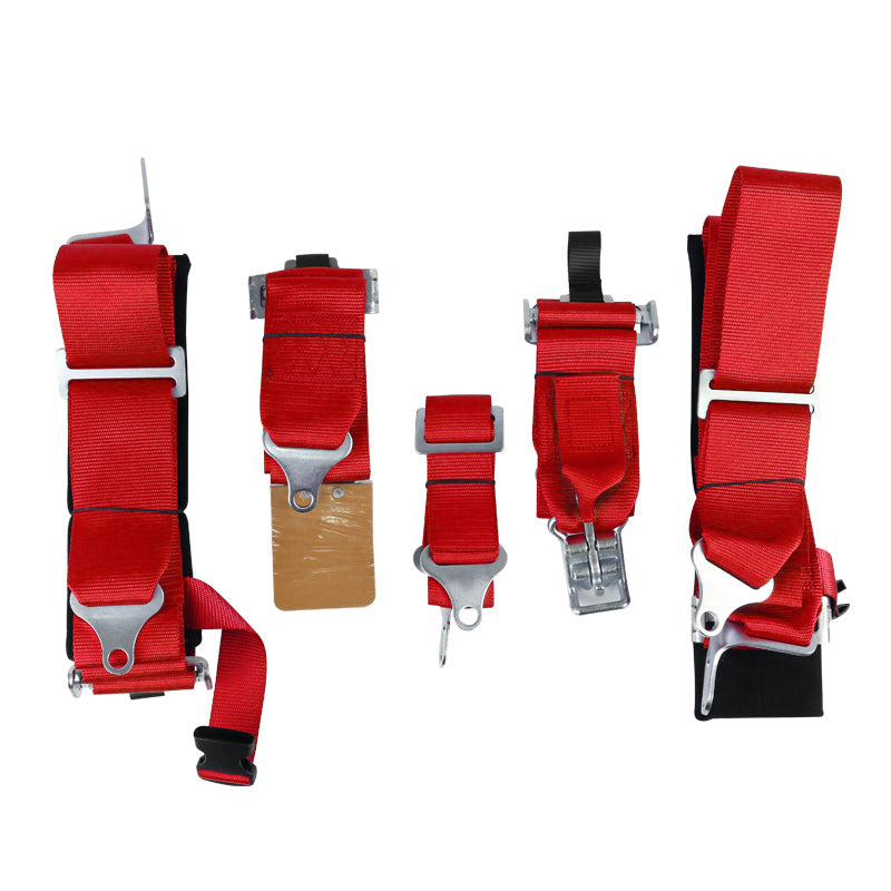 Universal Red 5 Point Latch & Link Racing Seat Belt Safety Harness