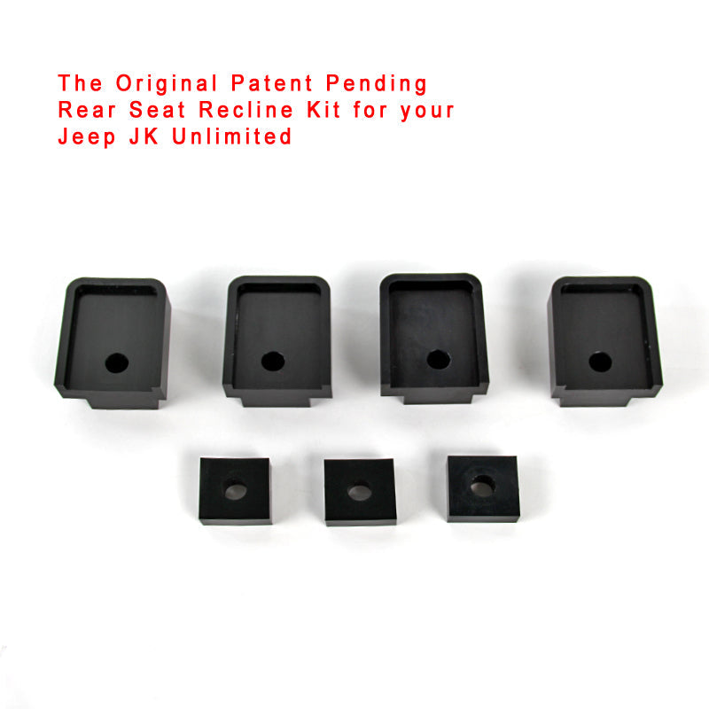 2007-2016 Jeep Wrangler Unlimited 4DR Black CNC Aluminum Rear Seat Spacer Kit