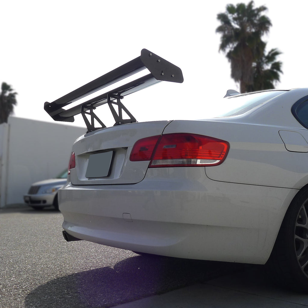 Universal Black CNC Aluminum 52" Double Deck Adjustable Trunk Spoiler Wing