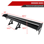 Universal 52" Adjustable Double Deck Black Aluminum Spoiler