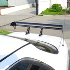 Universal 52" Adjustable Double Deck Black Aluminum Spoiler