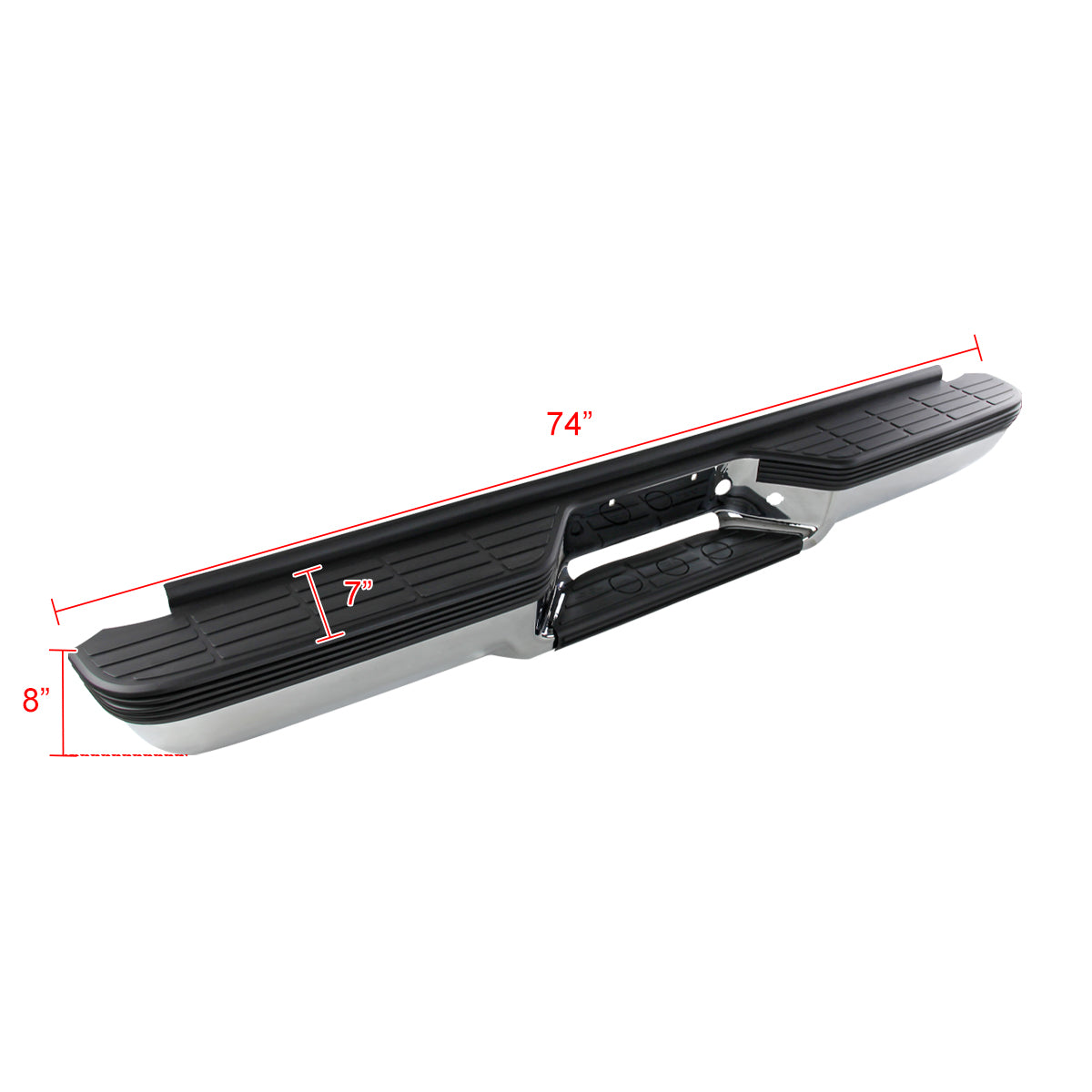 1988-2000 Chevrolet GMC C/K 1500/2500/3500 Fleetside Chrome Stainless Steel Replacement Rear Step Bumper