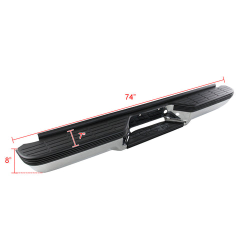 1988-2000 Chevrolet GMC C/K 1500/2500/3500 Fleetside Chrome Stainless Steel Replacement Rear Step Bumper