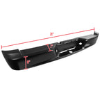 2005-2011 Dodge Dakota Black Stainless Steel Factory Style Replacement Rear Step Bumper w/ License Plate Lamps
