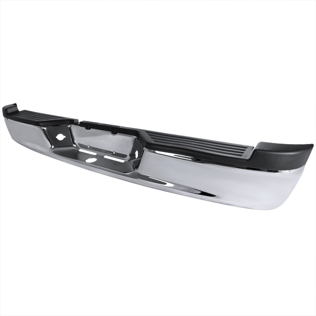 2005-2011 Dodge Dakota  Chrome Stainless Steel Factory Style Replacement Rear Step Bumper w/ License Plate Lamps