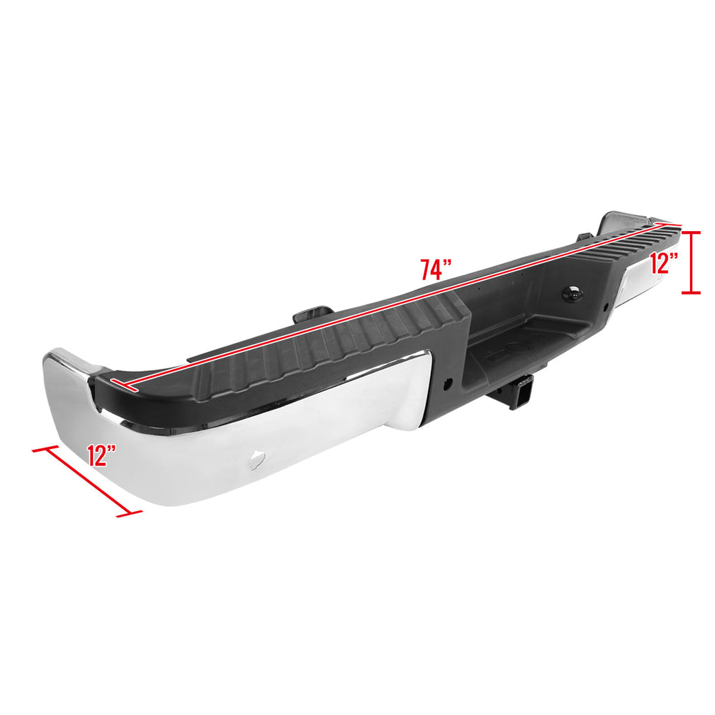 2009-2014 Ford F-150 Light Duty Chrome Stainless Steel OEM Style Replacement Rear Step Bumper w/ Tow Package