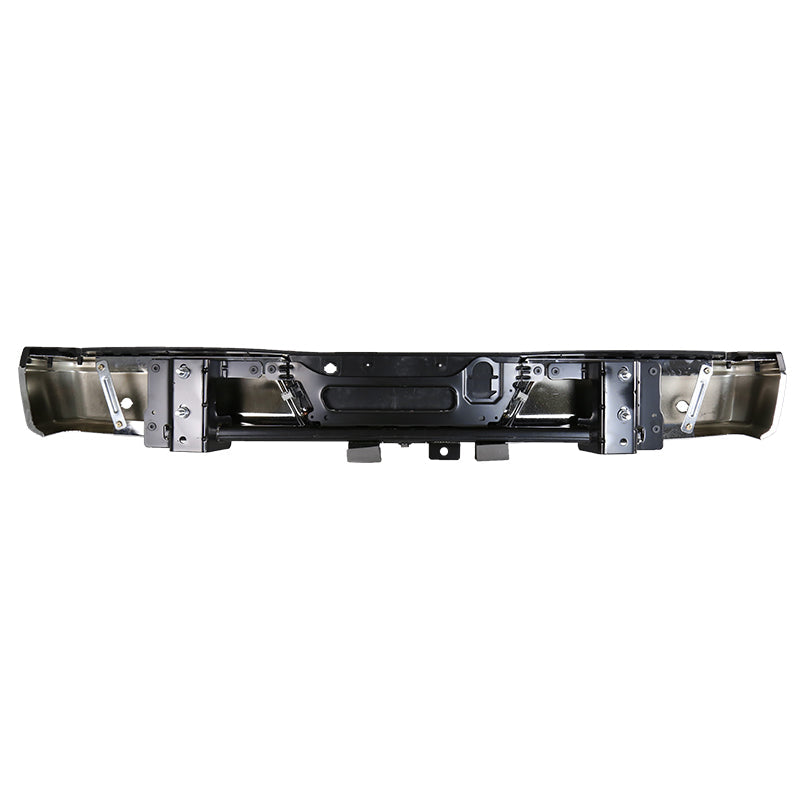 2015-2018 Ford F-150 Chrome Stainless Steel Factory Style Replacement Rear Step Bumper w/ License Lamps & Sensor Holes