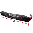 2009-2018 Dodge RAM 1500/2500/3500 Black Stainless Steel Factory Style Replacement Rear Step Bumper w/ License Lamp & Sensor Holes