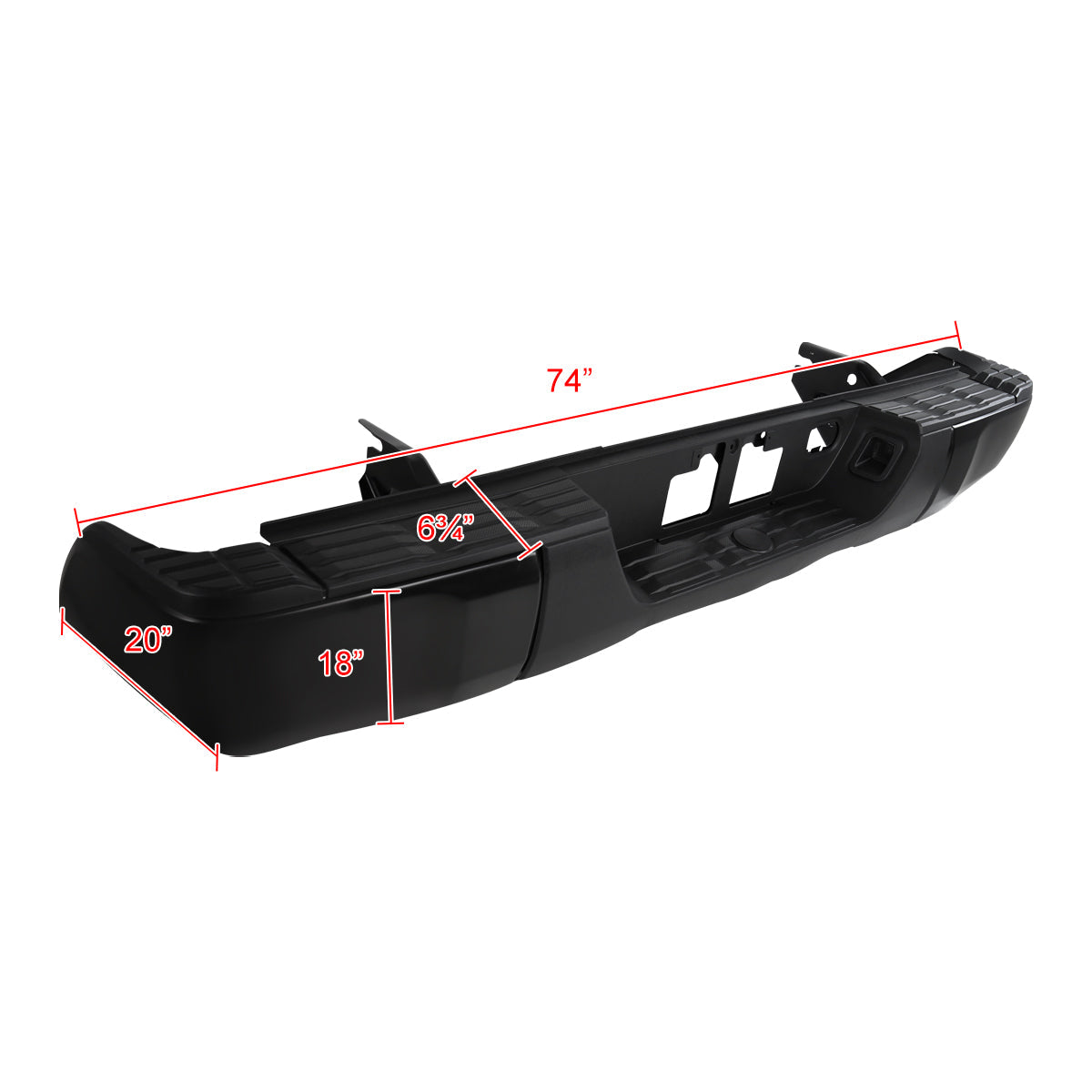 2014-2018 Toyota Tundra Black Stainless Steel OEM Style Replacement Rear Step Bumper w/ License Lamp