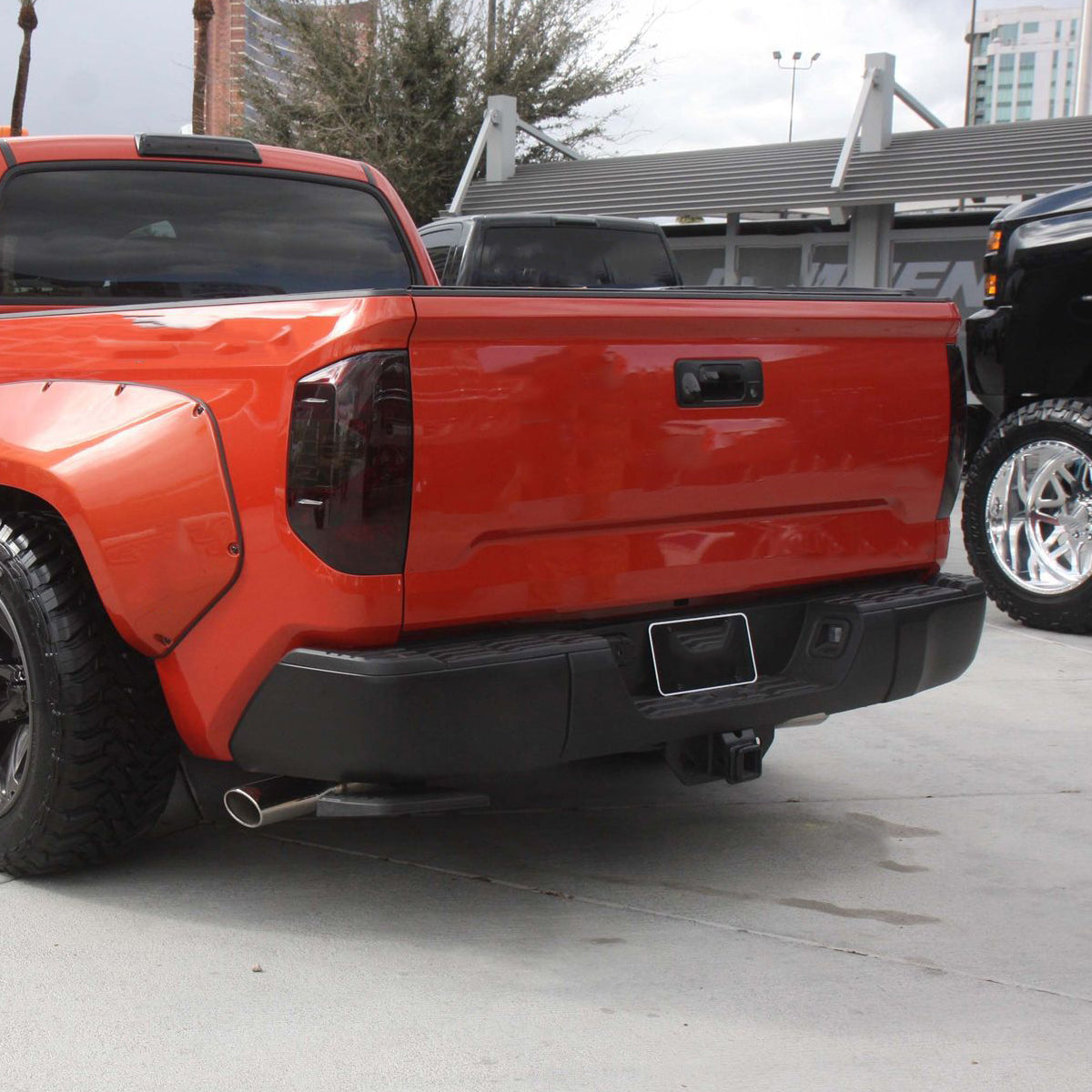 2014-2018 Toyota Tundra Black Stainless Steel OEM Style Replacement Rear Step Bumper w/ License Lamp
