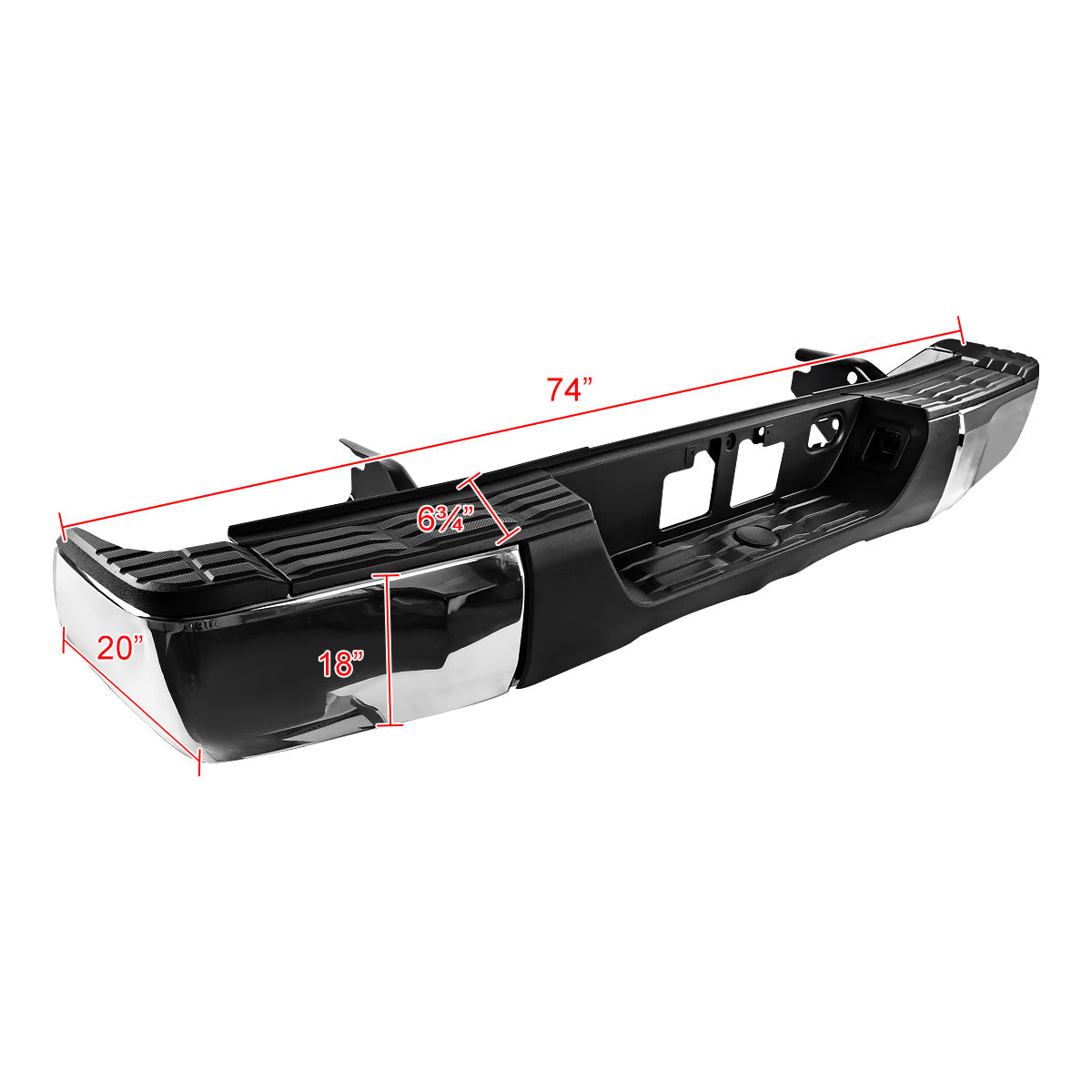 2014-2018 Toyota Tundra Chrome Stainless Steel Factory Style Replacement Rear Step Bumper w/ License Lamp