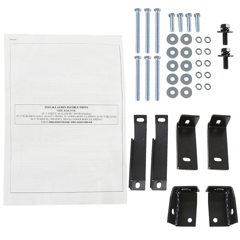 2000-2020 Chevrolet Avalanche/Suburban GMC Yukon XL 3" Chrome S/S Side Step Nerf Bars