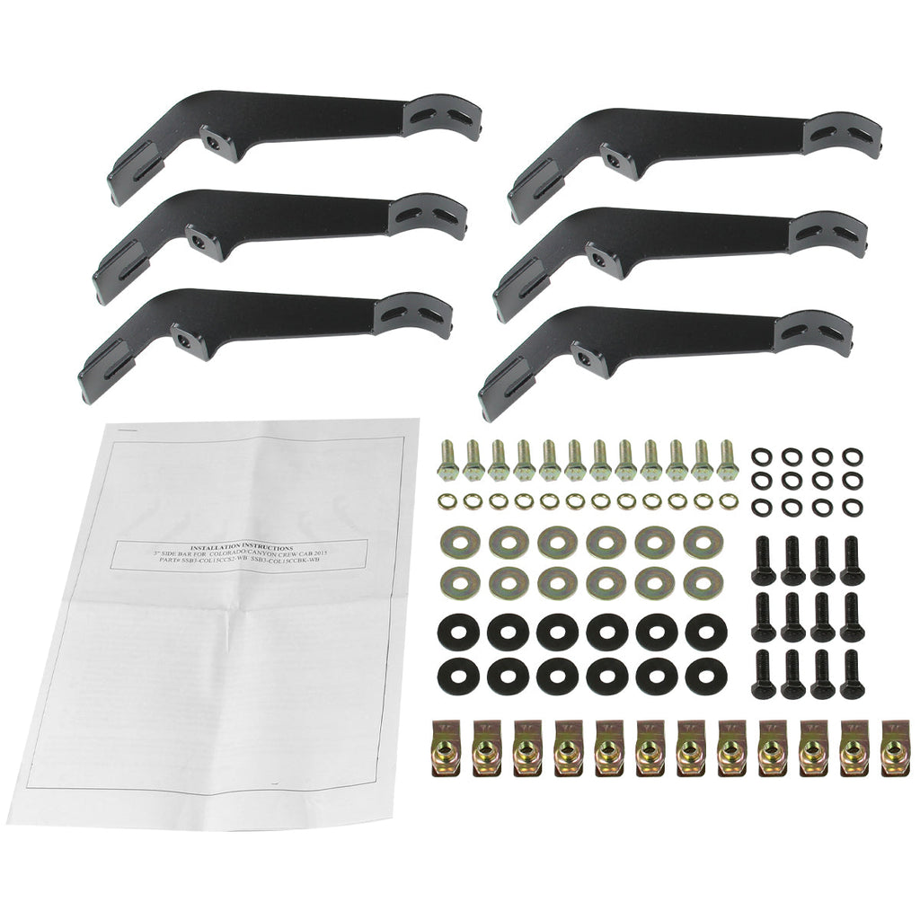 2015-2024 Chevrolet Colorado/GMC Canyon Crew Cab 3" Chrome Stainless Steel Side Step Nerf Bars