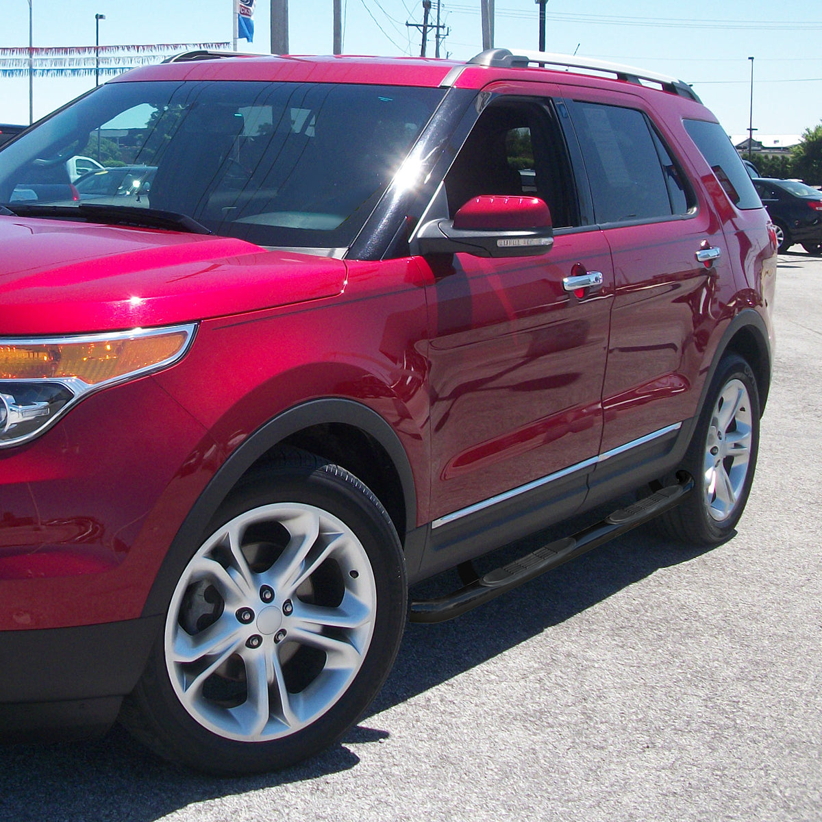 2011-2019 Ford Explorer 4DR 3" Black Stainless Steel Side Step Nerf Bars