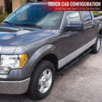 2009-2014 Ford F-150 SuperCrew Cab 3" Black Stainless Steel Side Step Nerf Bars