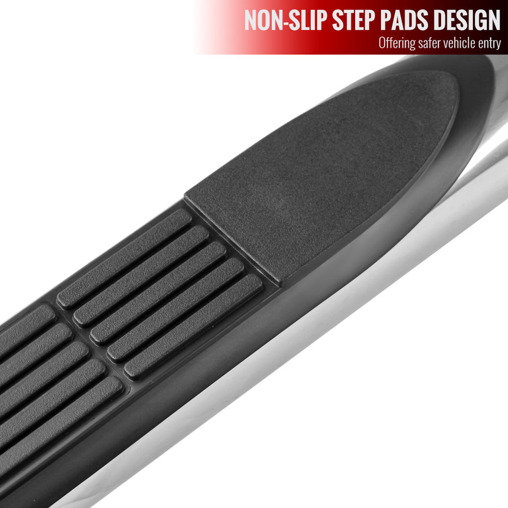 2015-2024 Ford F-150/F-250/F-350/F-450/F-550 SuperCab 3" Chrome Stainless Steel Side Step Nerf Bars