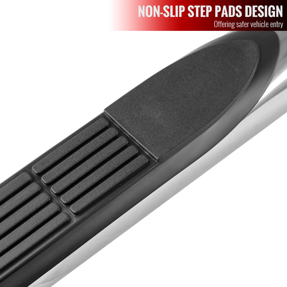 2015-2024 Ford F-150/F-250/F-350/F-450/F-550 SuperCab 3" Chrome Stainless Steel Side Step Nerf Bars