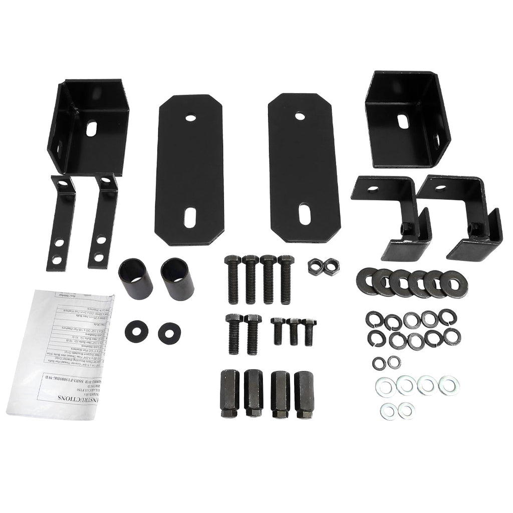 1980-1996 Ford F-150/F-250/F-350/Bronco Regular Cab 3" Black Stainless Steel Side Step Nerf Bars