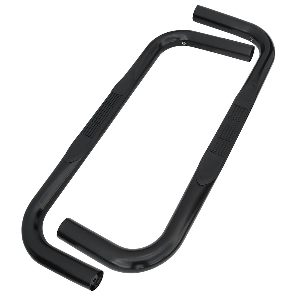 1980-1996 Ford F-150/F-250/F-350/Bronco Regular Cab 3" Black Stainless Steel Side Step Nerf Bars