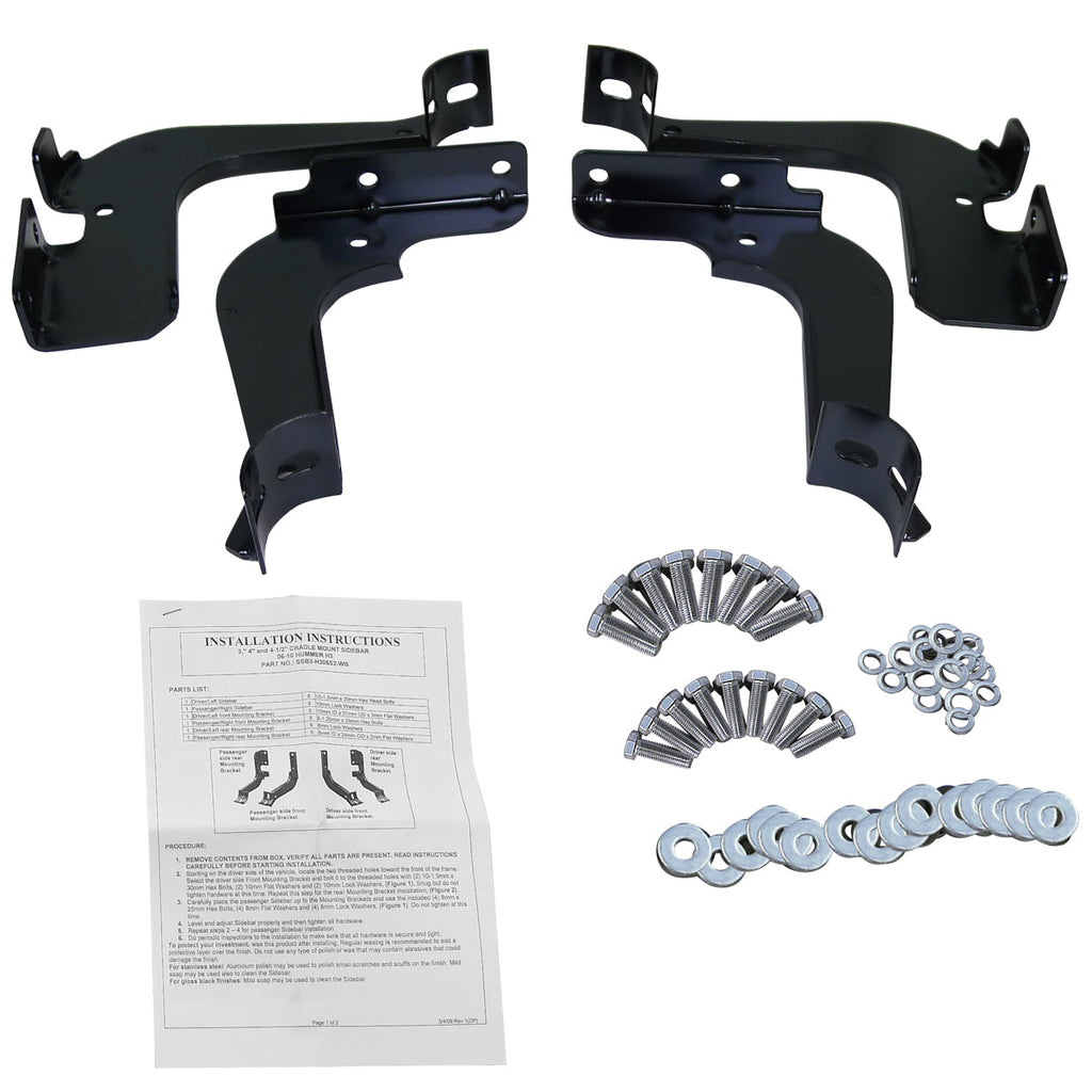 2006-2010 Hummer H3 3" Chrome Stainless Steel Side Step Nerf Bars