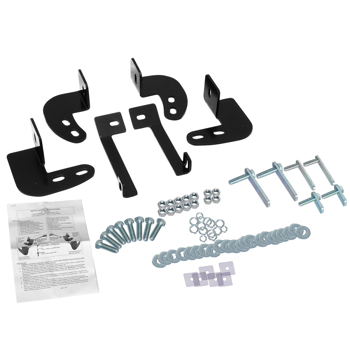 2001-2007 Toyota Highlander/Lexus RS330 3" Chrome Stainless Steel Side Step Nerf Bars