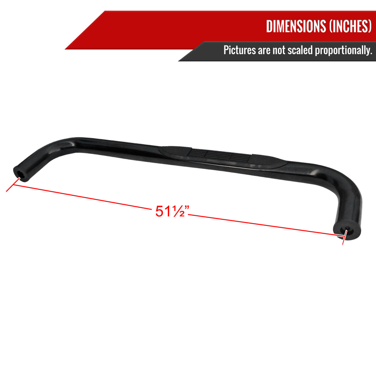 2002-2009 Dodge RAM Regular Cab 3" Black Side Step Nerf Bars
