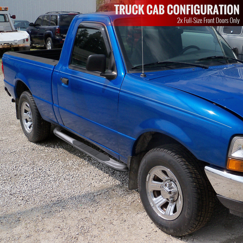 1998-2011 Ford Ranger 2DR Regular Cab 3" Chrome Stainless Steel Side Step Nerf Bars