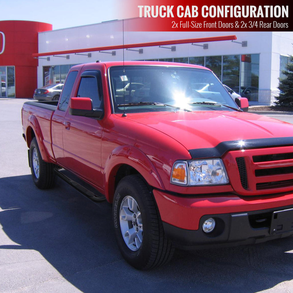 1998-2011 Ford Ranger Super Cab 3" Black Stainless Steel Side Step Nerf Bars